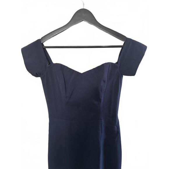 Dress The Population Off the Shoulder Elegant Midi Navy Dress Women's Small - Picture 3 of 9